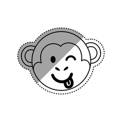 Cute monkey cartoon icon vector  illustration  graphic design