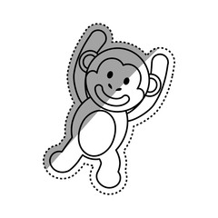 Cute monkey cartoon icon vector  illustration  graphic design