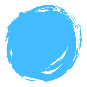 Blue Brush Stroke Circle Shape