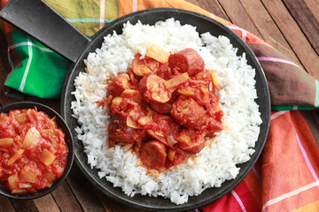 rougail saucisse et riz basmati 3