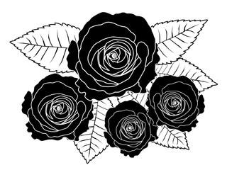 薔薇シルエット