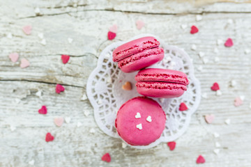 French macaroons delicious cookies for Valentine's Day
