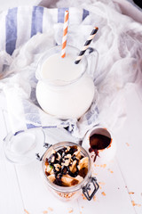 Healthy breakfast ingredients.