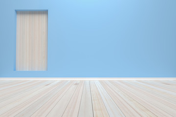 Empty interior pastel room with wooden floor, For present your p