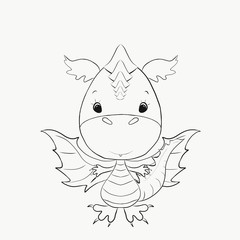 Coloring, little dragon