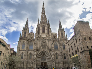 Fototapeta na wymiar Catedral de Barcelona, ​​Cataluña,España 