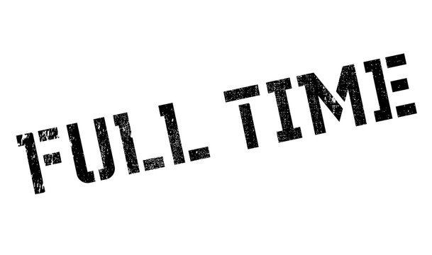 Full Time rubber stamp. Grunge design with dust scratches. Effects can be easily removed for a clean, crisp look. Color is easily changed.