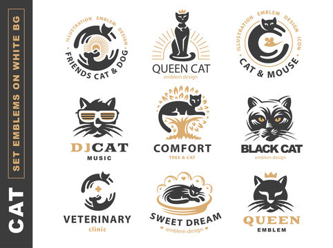 Cute Cat Icon Logo Template and Ideas for Design