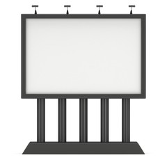 Billboard black for outdoor advertising poster. Trade show booth. 3d render isolated on white background
