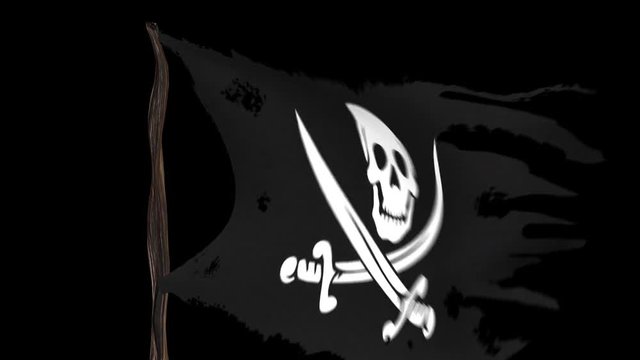 Animation torn pirate flag with alpha channel