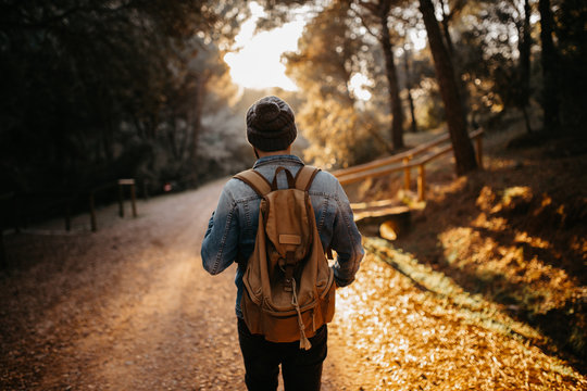 A tourist on rural road