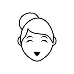 woman face cartoon icon vector illustration graphic design
