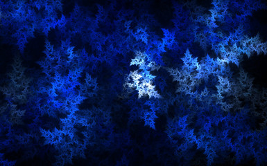 Fototapeta na wymiar Abstract blue winter pattern on a black background