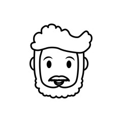 Man face cartoon icon vector illustration graphic design