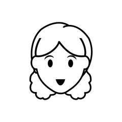 woman face cartoon icon vector illustration graphic design