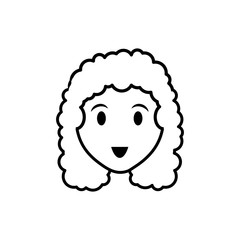 woman face cartoon icon vector illustration graphic design