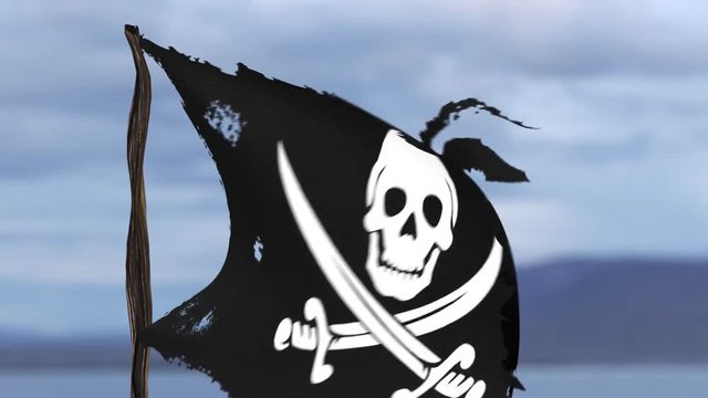 Animation of a pirate flag
