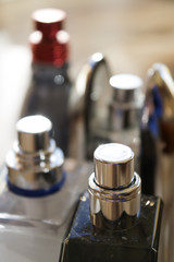 detail of bottles perfumes