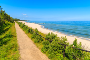 Coastal path along beach in Jastrzebia Gora, Baltic Sea, Poland