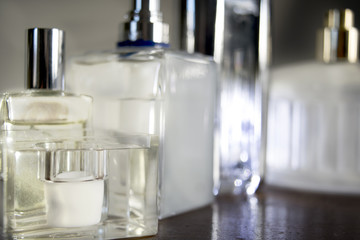 glass bottles of perfume