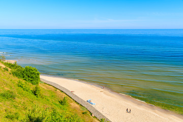 View of beach from high cliff in Jastrzebia Gora, Baltic Sea, Poland