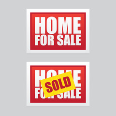 Home For Sale and Home Sold Signs