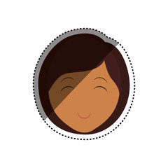 woman face cartoon icon vector illustration graphic design