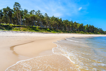 Beautiful sea on sandy Lubiatowo beach, Baltic Sea, Poland