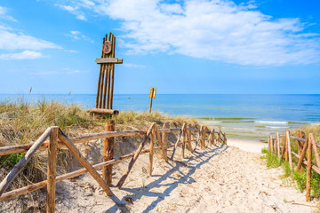 Entrance to sandy Lubiatowo beach, Baltic Sea, Poland