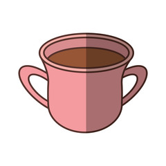 cup coffee aroma fresh handle shadow vector illustration eps 10