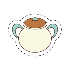 Obraz premium pottery kitchenware bowl home cut line vector illustration eps 10