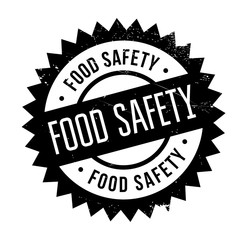 Fototapeta premium Food safety stamp. Grunge design with dust scratches. Effects can be easily removed for a clean, crisp look. Color is easily changed.