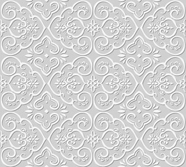 Obraz premium 3D paper art pattern curve spiral cross frame flower