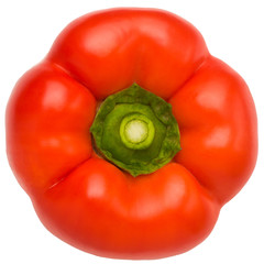 sliced ​​red pepper on white background, isolated