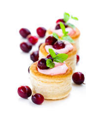 puff  pastry stuffed with fruity soft cream cheese and cranberry