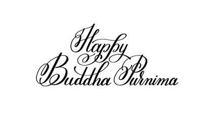 Happy Buddha Purnima hand written lettering inscription