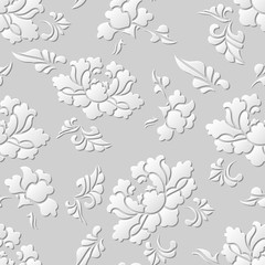 3D paper art pattern botanic garden flower blossom