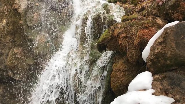 şelale ,kar ve su dokusu