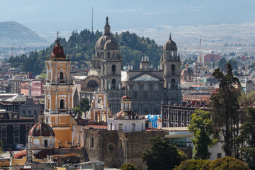 Fototapeta premium View over colonial historic centre of Toluca, Mexico