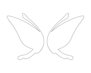 Vector fantasy butterfly wings isolated on white