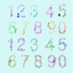 Abstract digits. Colored numbers. Vector illustration