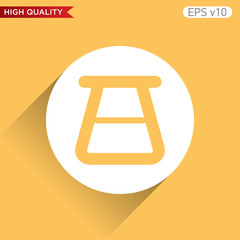 Beaker icon. Button with beaker icon. Modern vector.