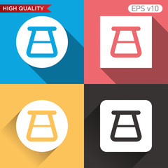 Beaker icon. Button with beaker icon. Modern vector.