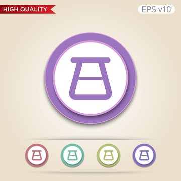 Beacker icon. Button with beacker icon. Modern vector.