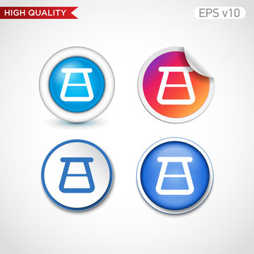 Beacker icon. Button with beacker icon. Modern vector.