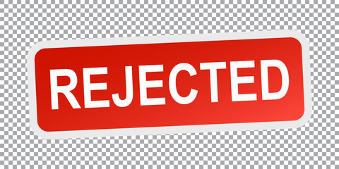 Rejected sticker red. Flat vector illustration