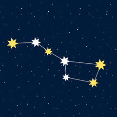 Obraz na płótnie Canvas big dipper constellation astrology stars night illustration vect