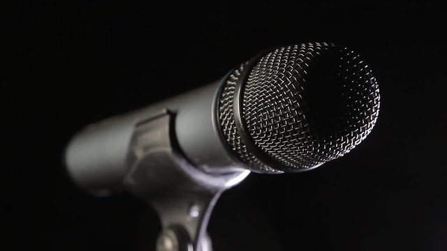 The microphone after speaking