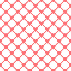 Seamless geometric pattern with hearts