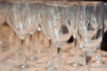 Glass of wine , Wine glasses - empty.